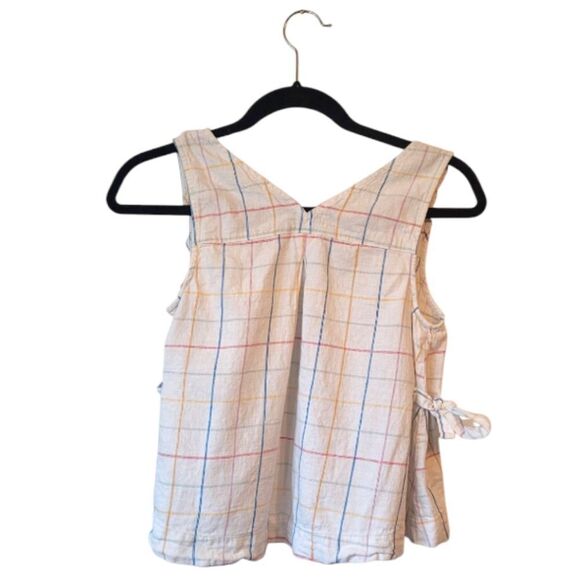 Madewell White Multi-Colored Grid Tank Top Size XS - Picture 2 of 5